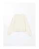 Lcw Kids Bej Bisiklet Yaka Kız Çocuk Kalın Crop Sweatshirt