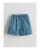 LCW Kids Beli Lastikli Baskılı Kız Çocuk Jean Şort