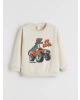 LCW Kids Beyaz Baskılı Erkek Çocuk Sweatshirt
