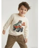 LCW Kids Beyaz Baskılı Erkek Çocuk Sweatshirt