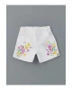 LCW Kids Beyaz Beli Lastikli Çiçekli Kız Çocuk Şort