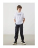 LCW Kids Beyaz Bisiklet Yaka Erkek Çocuk Tişört
