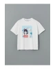 LCW Kids Beyaz Bisiklet Yaka Kız Çocuk Tişört