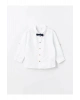LCW Kids Beyaz Bisiklet Yaka Uzun Kollu Basic Erkek Bebek Gömlek ve Pantolon 2li Takım