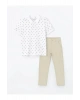 LCW Kids Beyaz Polo Yaka Erkek Çocuk Tişört ve Pantolon