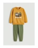 LCW Kids Bisiklet Yaka Baskılı Erkek Bebek Sweatshirt ve Eşofman Alt 2li