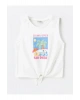 LCW Kids Bisiklet Yaka Baskılı Kız Çocuk Crop Atlet