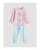 LCW Kids Bisiklet Yaka Baskılı Kız Çocuk Pijama Takımı