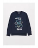LCW Kids Bisiklet Yaka Baskılı Uzun Kollu Erkek Çocuk Sweatshirt