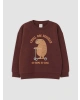 LCW Kids Bordo Baskılı Erkek Çocuk Kalın Sweatshirt