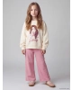 LCW Kids Ekru Baskılı Kız Çocuk Kalın Sweatshirt