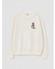 LCW Kids Ekru Baskılı Kız Çocuk Kalın Sweatshirt