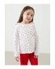 LCW Kids Ekru Bisiklet Yaka Baskılı Kız Çocuk Bluz ve Tayt Pantolon 2li