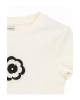 Lcw Kids Ekru Bisiklet Yaka Çiçekli Kız Çocuk Crop Tişört