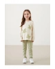 LCW Kids Ekru Bisiklet Yaka Kelebekli Kız Çocuk Tişört ve Tayt 2li