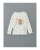 LCW Kids Ekru Bisiklet Yaka Kız Çocuk Pijama Takımı T T