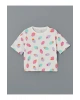 LCW Kids Ekru Bisiklet Yaka Kız Çocuk Şortlu Pijama Takımı