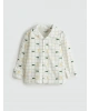 LCW Kids Ekru Gömlek Yaka Ekose Desenli Uzun Kollu Erkek Çocuk Pijama Takımı