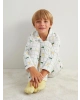 LCW Kids Ekru Gömlek Yaka Ekose Desenli Uzun Kollu Erkek Çocuk Pijama Takımı