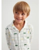 LCW Kids Ekru Gömlek Yaka Ekose Desenli Uzun Kollu Erkek Çocuk Pijama Takımı