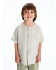 LCW Kids Ekru Hakim Yaka Çizgili Erkek Çocuk Gömlek Ve Pantolon