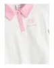 LCW Kids Ekru Polo Yaka Nakışlı Penye Kız Çocuk Tişört
