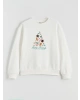 LCW Kids Ekru Yılbaşı Temalı Kız Çocuk Kalın Sweatshirt