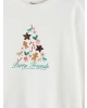 LCW Kids Ekru Yılbaşı Temalı Kız Çocuk Kalın Sweatshirt