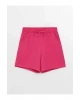 LCW Kids Fuşya Beli Lastikli Basic Kız Çocuk Şort