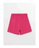 LCW Kids Fuşya Beli Lastikli Basic Kız Çocuk Şort