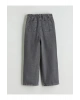 LCW Kids Gri Beli Ayarlanabilir Lastikli Kız Çocuk Jean Pantolon