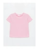 LCW Kids Gri Bisiklet Yaka Basic Kız Bebek Tişört 3lü