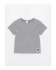 LCW Kids Gri Bisiklet Yaka Basic Kız Bebek Tişört 3lü