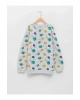 LCW Kids Gri Bisiklet Yaka Baskılı Uzun Kollu Erkek Çocuk Sweatshirt