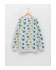 LCW Kids Gri Bisiklet Yaka Baskılı Uzun Kollu Erkek Çocuk Sweatshirt