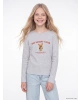LCW Kids Gri Teddy Bear Baskılı Kız Çocuk Tişört