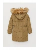 LCW Kids Haki Kapüşonlu Basic Kız Çocuk Parka