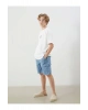 LCW Kids Indigo Beli Lastikli %100 Pamuk Erkek Çocuk Kargo Jean Şort