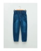 LCW Kids İndigo Beli Lastikli Kız Çocuk Jean Pantolon