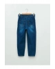 LCW Kids İndigo Beli Lastikli Kız Çocuk Jean Pantolon