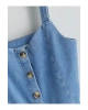 LCW Kids Indigo Kare Yaka Kız Çocuk Jean Elbise