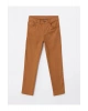 LCW Kids Kahverengi Super Skinny Fit Basic Gabardin Erkek Çocuk Pantolon