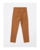 LCW Kids Kahverengi Super Skinny Fit Basic Gabardin Erkek Çocuk Pantolon