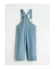 LCW Kids Kare Yaka Kız Çocuk Jean Salopet Elbise (W5)