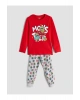LCW Kids Kirmizi Bisiklet Yaka Erkek Çocuk Pijama Takımı