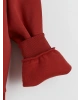 LCW Kids Kırmızı Bisiklet Yaka Taşlı Kız Çocuk Kalın Sweatshirt