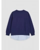 LCW Kids Lacivert Bisiklet Yaka Baskılı Kız Çocuk Sweatshirt