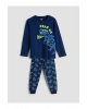 LCW Kids Lacivert Bisiklet Yaka Erkek Çocuk Pijama Takımı