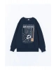 LCW Kids Lacivert Bisiklet Yaka Erkek Çocuk Sweatshirt