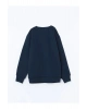 LCW Kids Lacivert Bisiklet Yaka Erkek Çocuk Sweatshirt